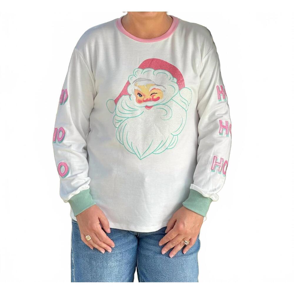NEW SOUTHERN GRACE holiday sweatshirts in glitter santa